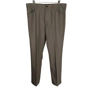 Vintage Wrangler Medium Taupe Polyester Dress Pants 38x28